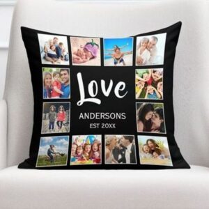 "Love" Custom Family Photo Collage Personalized Throw Pillow ''