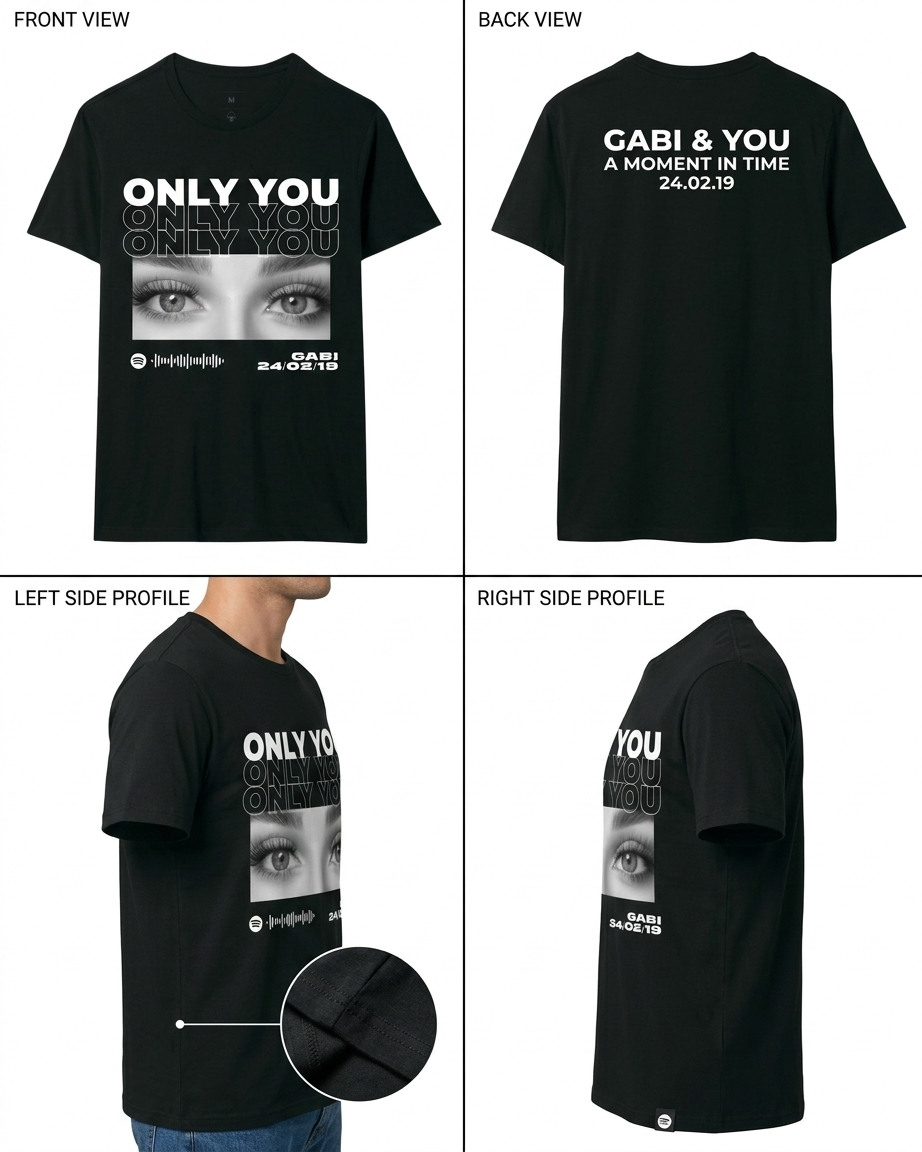 "Only You" Custom Scannable Soundwave & Photo T-Shirt - Image 2