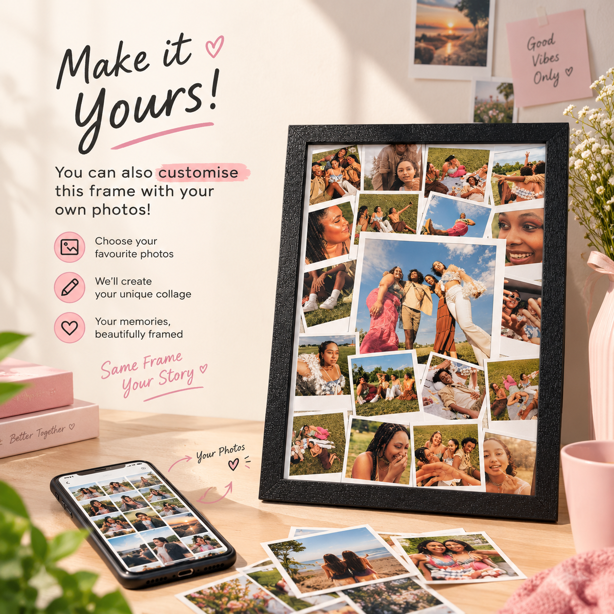 Custom Polaroid-Style Collage Photo Frame - Image 2